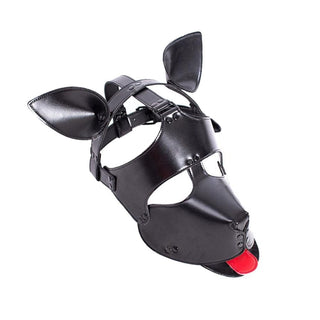 This is an image of a premium Leather Pet Play Dog Mask designed for ultimate comfort and desire.