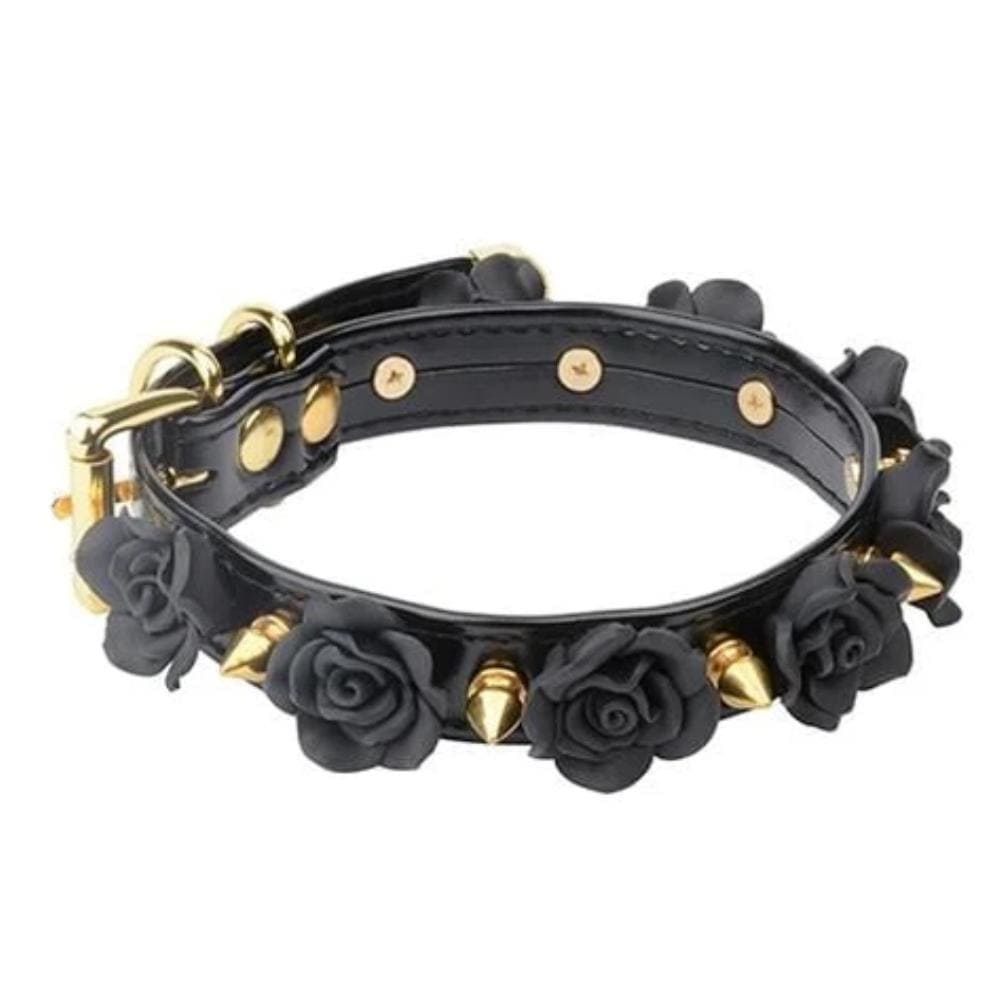 Flowers and Spikes Cute Collar with adjustable length ranging from 11.81 to 15.75 inches, ensuring a comfortable fit for diverse preferences.
