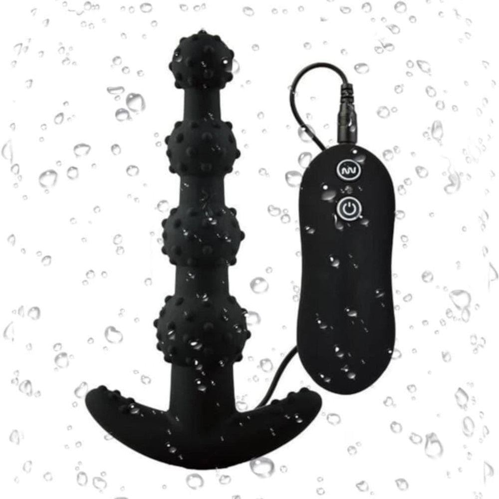 Featuring an image of Beaded and Dotted Silicone Anal Toy 5.71 Inches Long with a waterproof design for aquatic pleasure