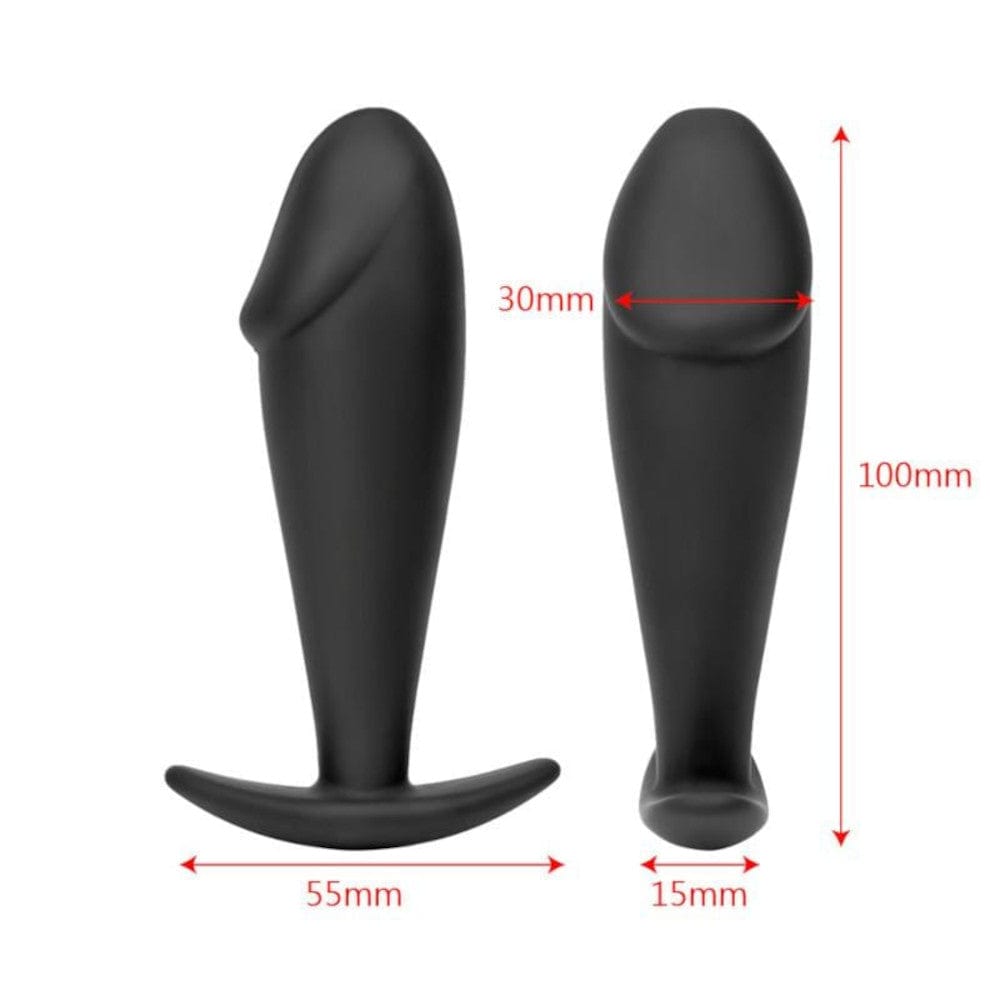 Displaying an image of Cute Black Dick Beginner Plug 3.94 Inches Long Kit suitable for spicing up your life with discreet pleasure.
