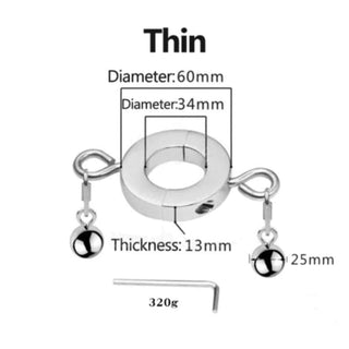This is an image of Metallic Testicle Stretcher Weights with a ball diameter of 0.98 / 25mm for delightful pull experiences.