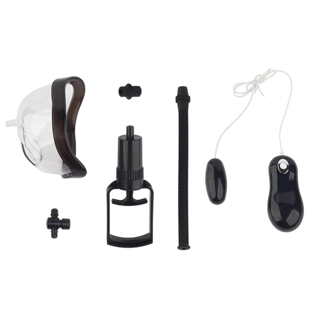 You are looking at an image of Elegant Black Manual Pussy Pump Clit Suction, enhancing pleasure and sensitivity while maintaining safety and comfort with its hypoallergenic and non-toxic material.