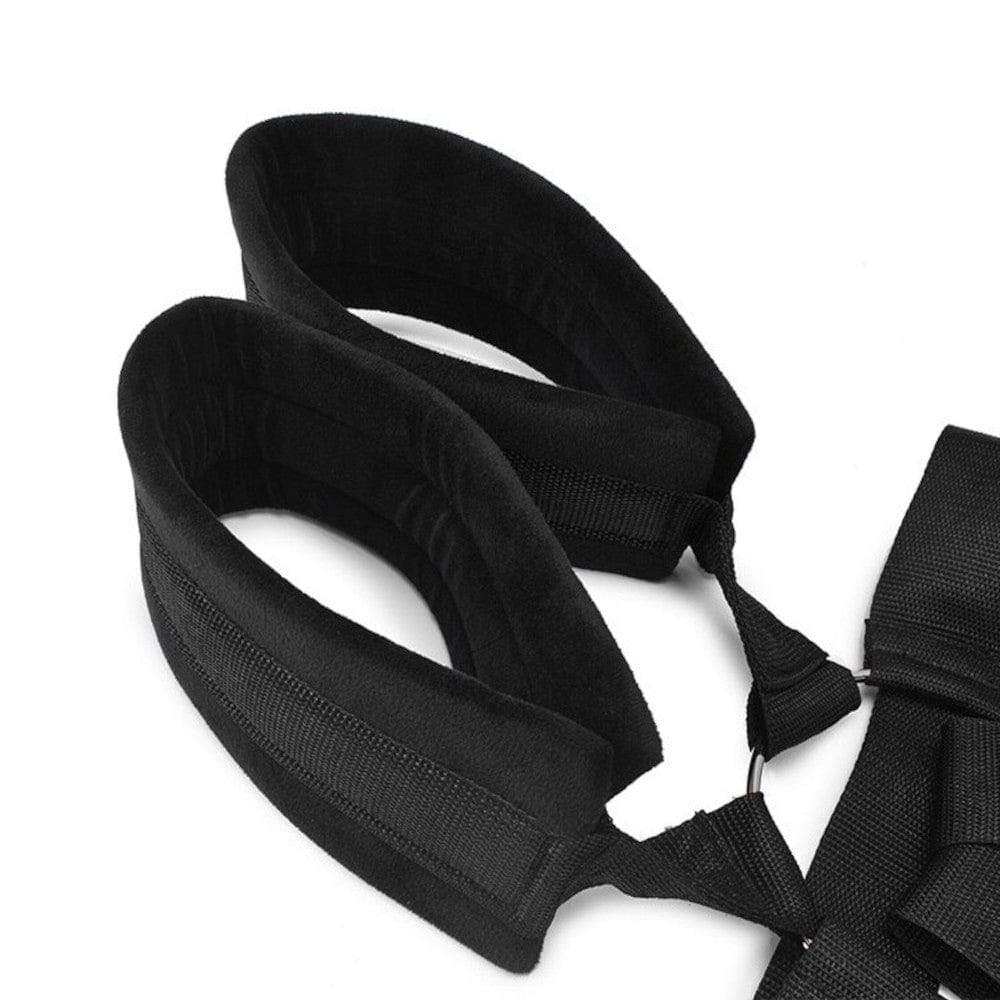 Leg-Spreading Body Harness Sex Sling with padded shoulder and leg straps for added comfort.