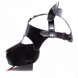 Immerse yourself in a world of dark desires with this Leather Pet Play Dog Mask for sensory deprivation play.