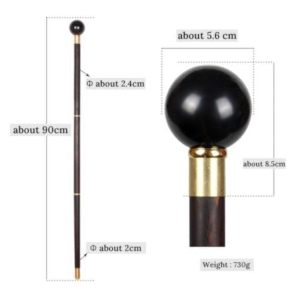 Displaying an image of Fully-Adjustable Acrylic BDSM Cane Ball Handle, the perfect tool for enhancing your BDSM playtime.