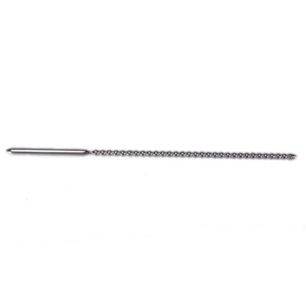 Featuring an image of Ribbed Urethral Masturbation Penis Wand showcasing its quality stainless steel construction.