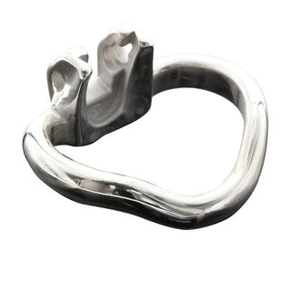 A close-up image of high-quality metal cock restraint ring for heightened sensations.