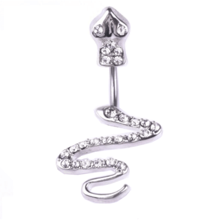 Displaying an image of Sexy and Classy Female Genital Jewelry with cubic zirconia crystals and stainless steel construction.