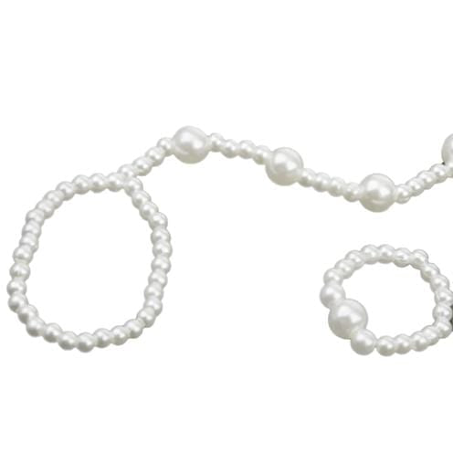 This is an image of Faux Pearl Slave Anklet with a symphony of intricate pearl detailing and lustrous sheen.