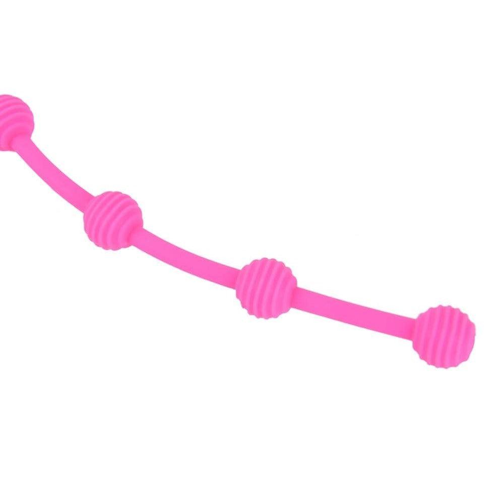 Radiant pleasure awaits with silicone anal beads
