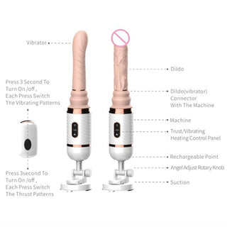 Feast your eyes on an image of the Magical Orgasm Automatic Dildo Sex Machine with an integrated warming model mimicking human touch.