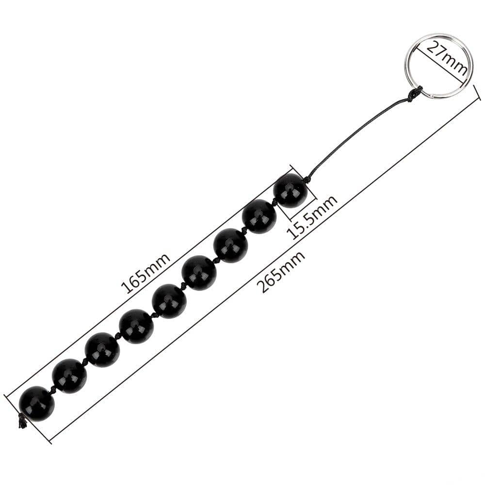 Black Crystal Tiny Anal Beads product image illustrating the exquisite craftsmanship and smooth texture for comfortable exploration.