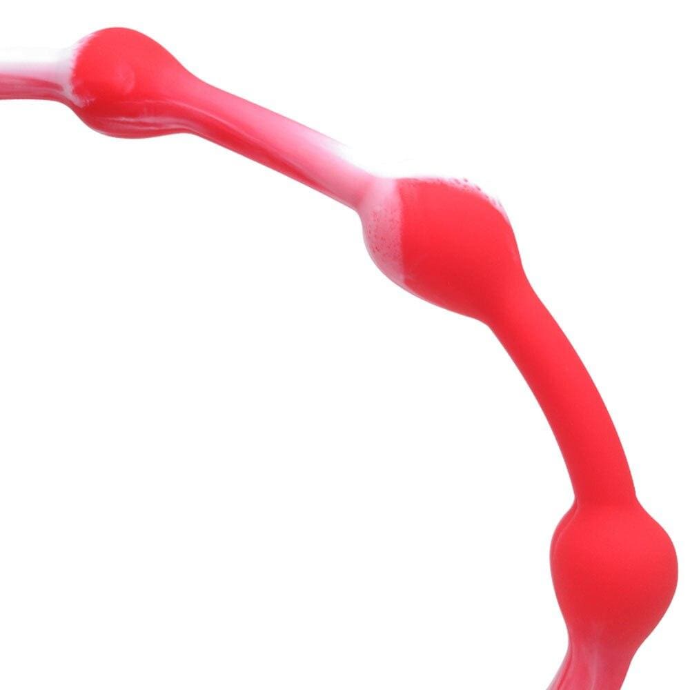 This image displays Marble-colored Super Long Anal Beads, promising a luxurious and pleasurable playtime.