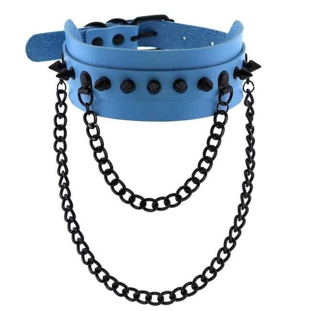 Take a look at an image of Spiked Trendy Goth Choker in black, a bold statement piece for expressing your wild side.