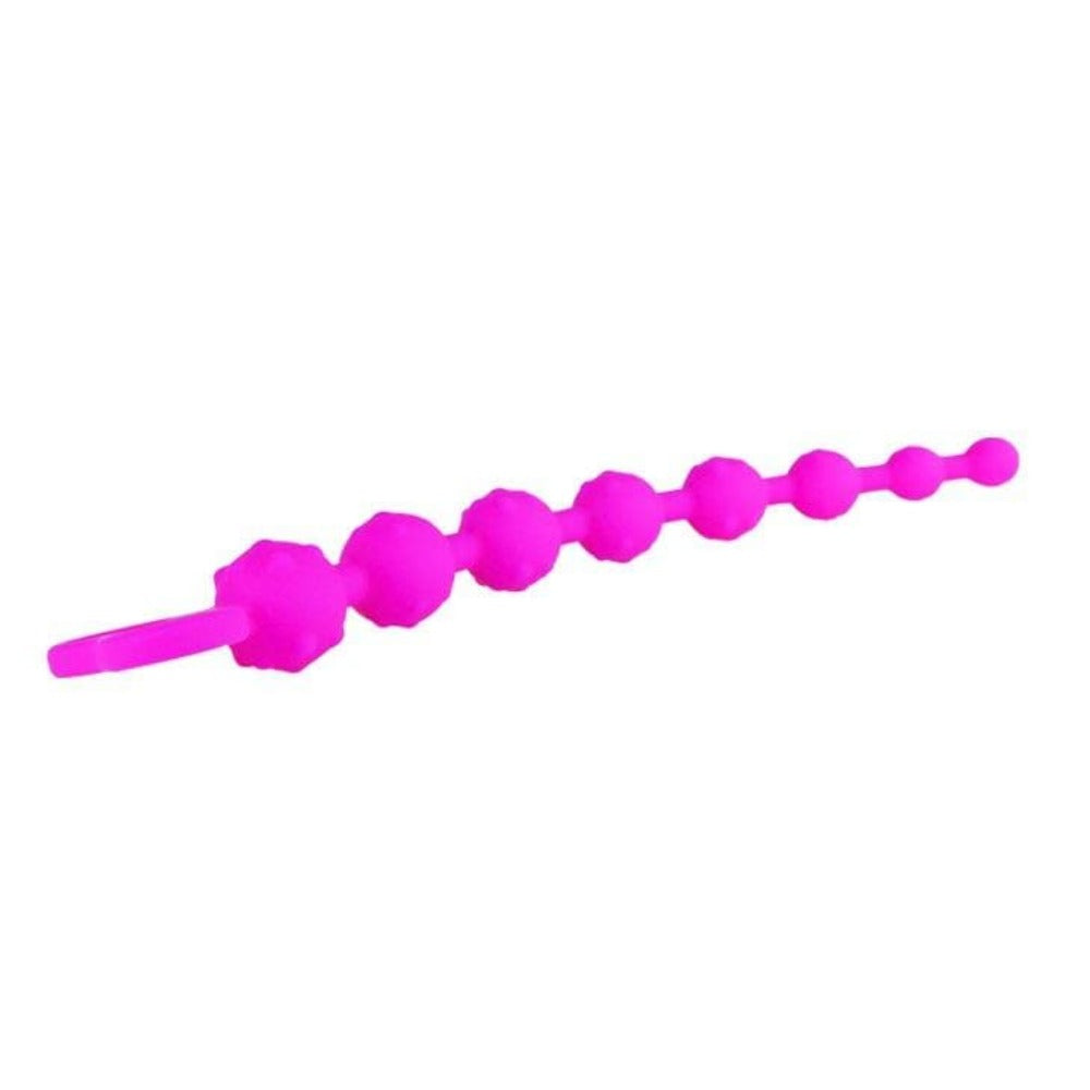 Featuring an image of Graduated Progression Pink Anal Beads designed for intimate exploration, featuring finely graduated beads for a sensational journey of progression. Perfect companion for enhancing intimate moments with a partner.