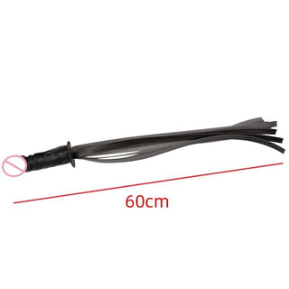 Check out an image of Sensual 2-in-1 Leather Flogger Sex Toy Whip in pink color, emphasizing its versatility for power play and intimate moments.