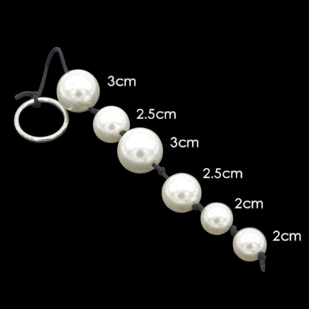 Here is an image of Glossy Pearl Anal Beads in white color made from ABS Pearls, a majestic toy for sensual pleasure.