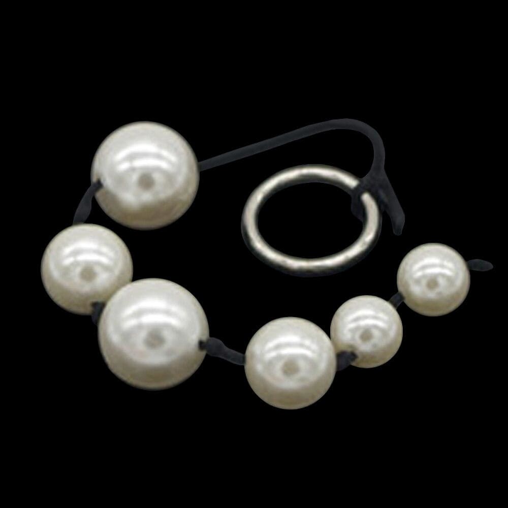 Glossy Pearl Anal Beads crafted from high-quality ABS pearls for luxurious feel and easy cleaning.