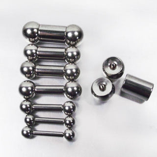 This is an image of Titanium Prince Albert Jewelry Piercing with pleasure beads for intensified sensation.