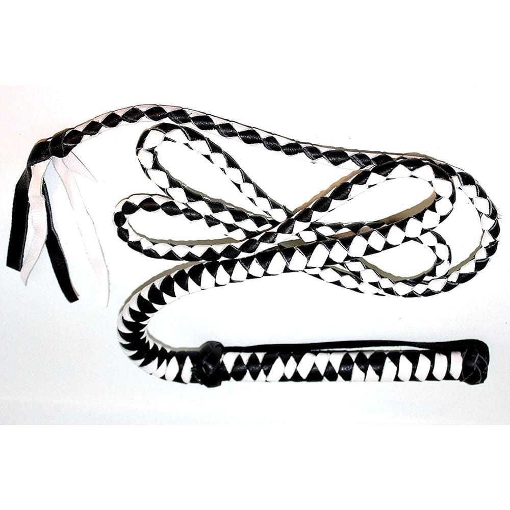 Feast your eyes on an image of a flexible handle Genuine Cow Leather BDSM Whip, designed for an array of techniques in dominance and submission play.