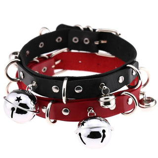 Take a look at an image of Playtime Favorite DDLG Collar in Dark Brown PU Leather with Bells
