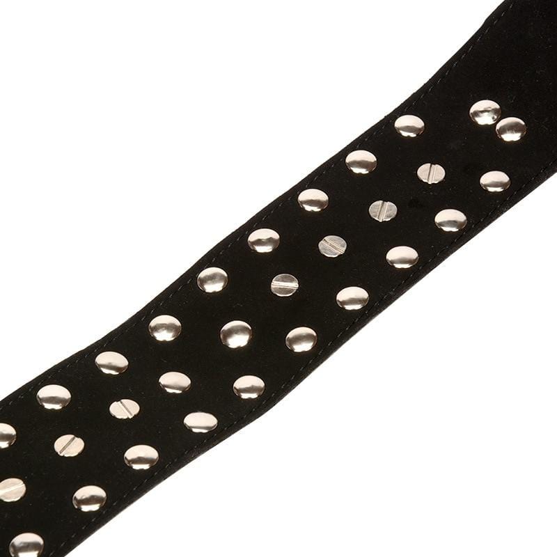 A striking image of Spiked Rivets Leather Collar crafted for comfort and adjustability, perfect for a bold statement in intimate play.