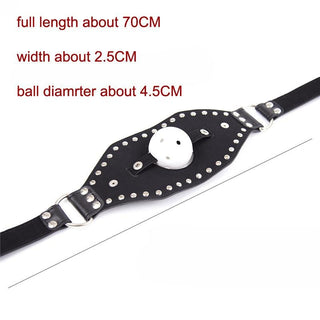 Presenting an image of Studded Leather Gag Ball with versatile design for personalized playtime.