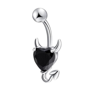 This is an image of Devilish Intimate Piercing Jewelry in white color with a playful devil