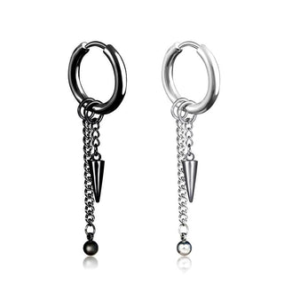 Hypoallergenic Clit Piercing Ring in Silver and Black with Cone and Ball-Shaped Embellishments for Sensual Stimulation.