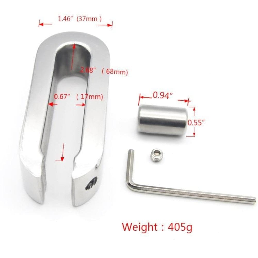 Image of Super Heavy Testicle BDSM Clamp made from high-quality stainless steel for endurance and comfort.