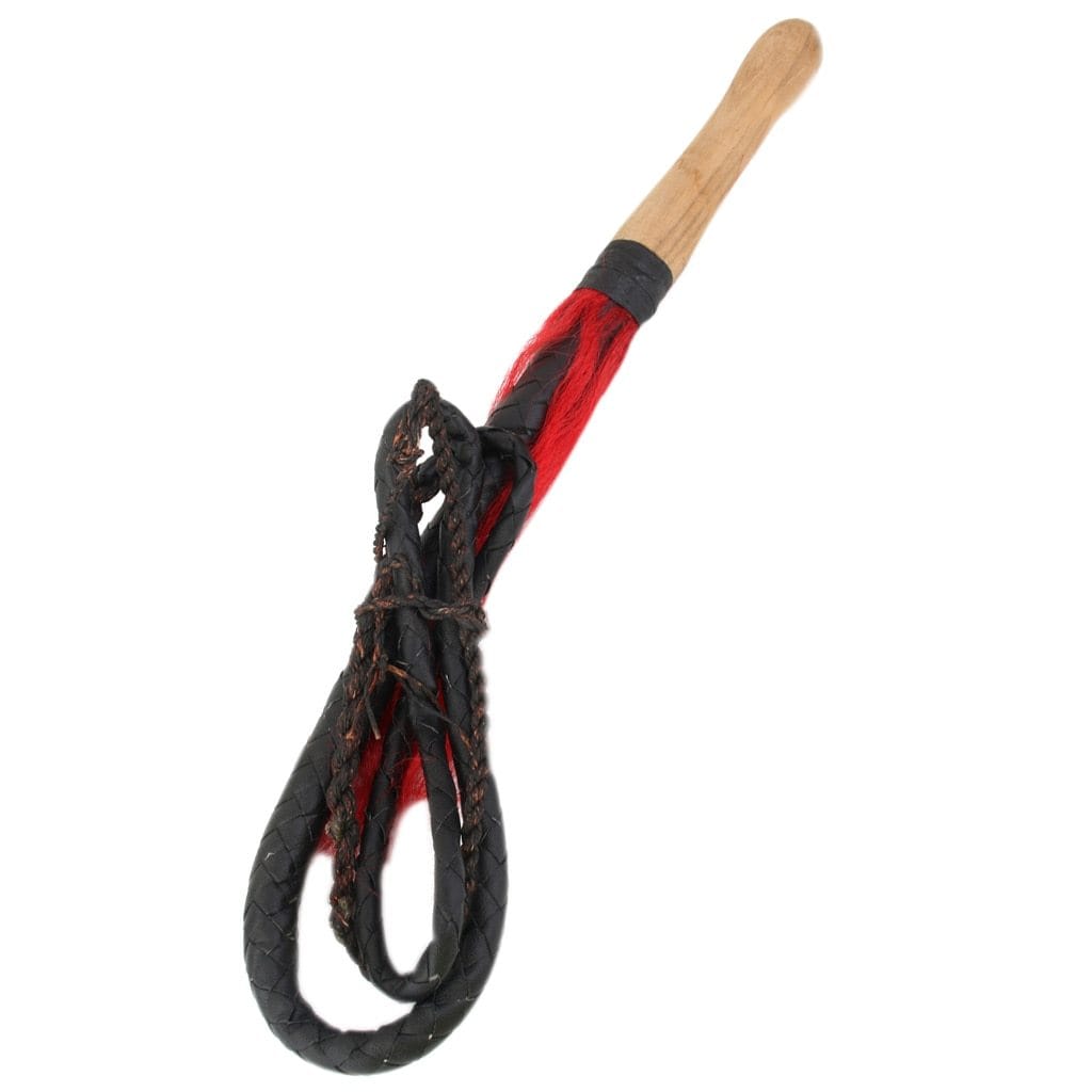 What you see is an image of Crack It Loud BDSM Cowhide Leather Braided Sex Whip with a 72-inch length and a 6-inch handle for accurate and precise use.