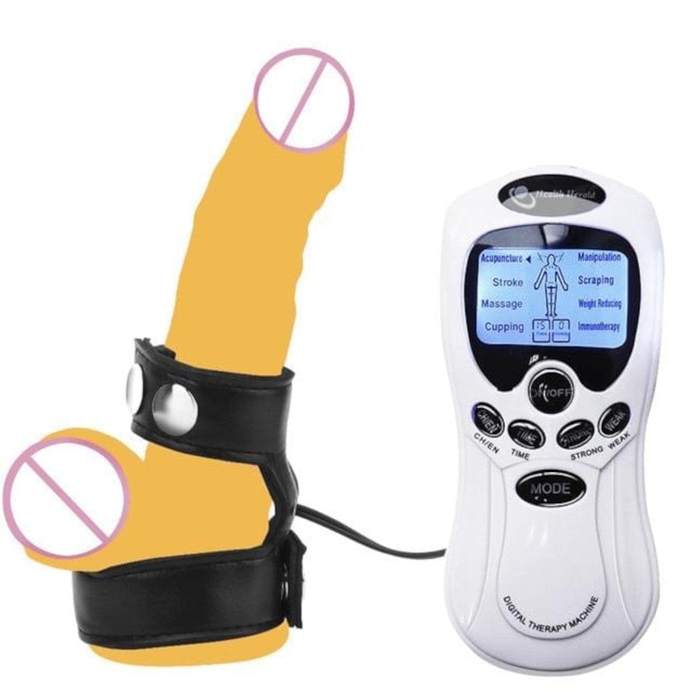 Pictured here is an image of Phallic Treatment TENS Unit Sex Toys with a width of 0.98 inches for both rings