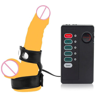 Take a look at an image of Phallic Treatment TENS Unit Sex Toys providing comfort and safety with PU leather material