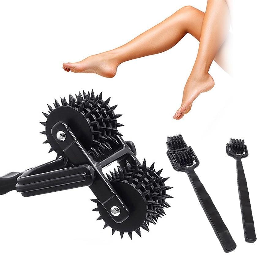 Displaying an image of Foreplay Roller Wartenberg Wheel with single pinwheel variant measuring 6.69 inches in length and 1.50 inches in width.