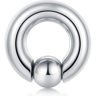 Take a look at an image of Screwball Prince Albert Ring Piercing in silver, black, and rainbow hues, designed for enhanced stimulation and pleasure.