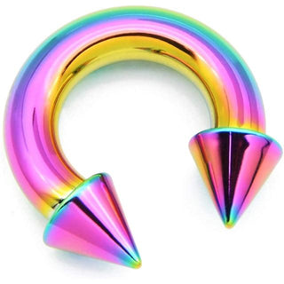 Here is an image of Hypoallergenic Prince Albert Piercing Body Jewelry in Silver, Rainbow, and Black colors, made from 316L Surgical Stainless Steel