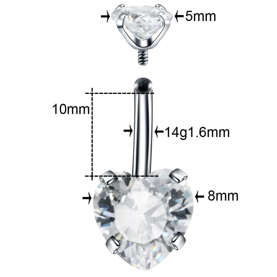 Image of Zircon Crystal Clitoral Hood Piercing Jewelry with cubic zirconias and stainless steel