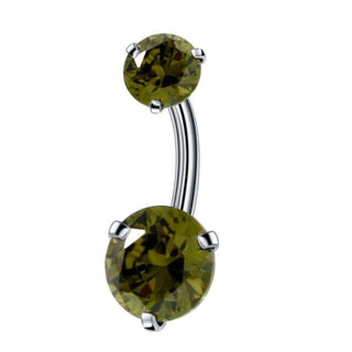 Zircon Crystal Clitoral Hood Piercing Jewelry with a barbell gauge of 0.06 inch