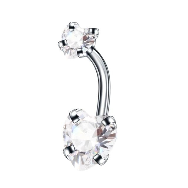 A picture of Zircon Crystal Clitoral Hood Piercing Jewelry measuring 0.39 inch in length