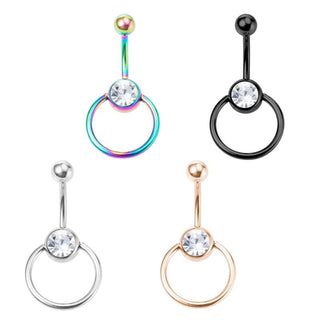 Chic image displaying Crowning Jewel 14G Clit Hood Ring with ball stopper to securely hold in place for uninterrupted pleasure.