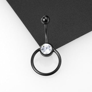 Stylish image of Crowning Jewel 14G Clit Hood Ring with crystal embellishment for a glamorous touch during intimate moments.