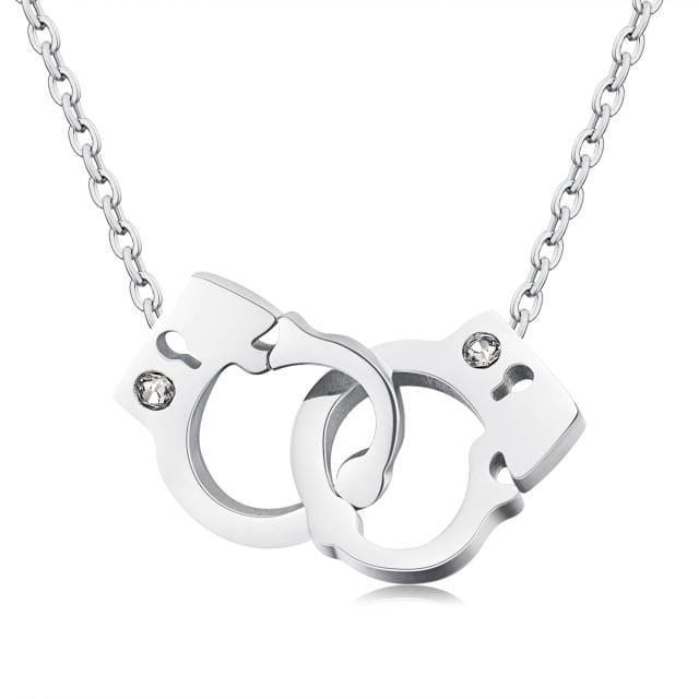 Featuring an image of Captivity Chain Submissive Necklace, showcasing a pendant size of 15*13mm with a smooth texture against the skin.