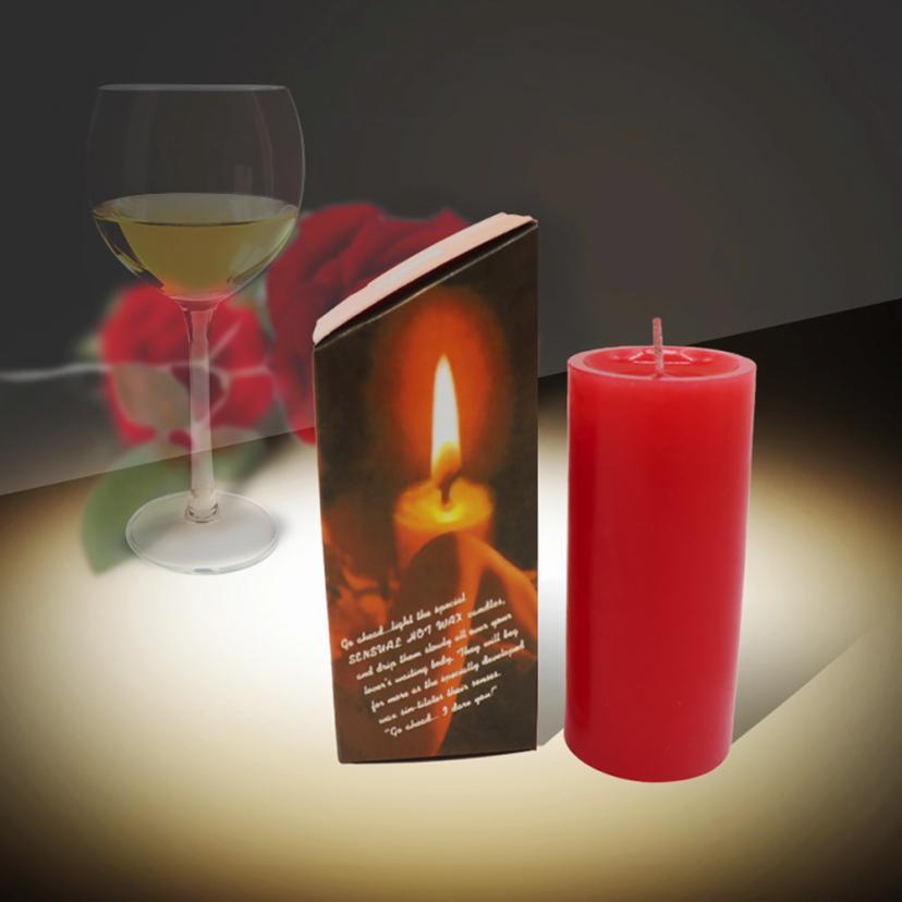 Feast your eyes on an image of Burning Sensation Wax Play Candle, a red beauty wax candle measuring 3.94 inches in length and 1.77 inches in width, perfect for controlled and precise wax play.