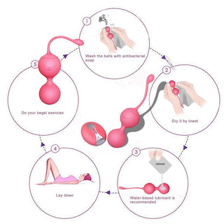 Smooth and body-safe medical silicone kegel balls for pleasurable exploration.