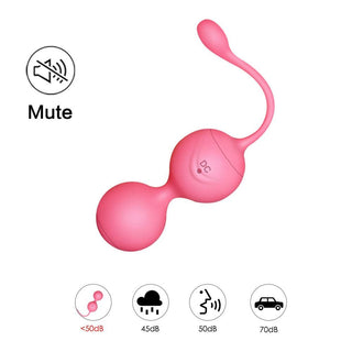 Two-piece set of kegel balls with varying sizes for a customized sensory experience.