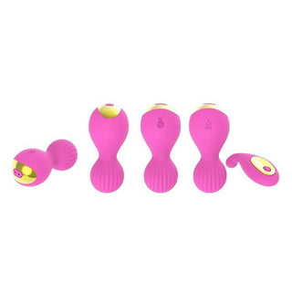 This is an image of the flesh-colored Pussy Therapy Remote Control Kegel Balls, designed for a mix of pleasure and wellness.
