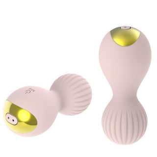 An image showcasing the smooth texture and balanced shape of the vibrating ball in Pussy Therapy Kegel Balls.