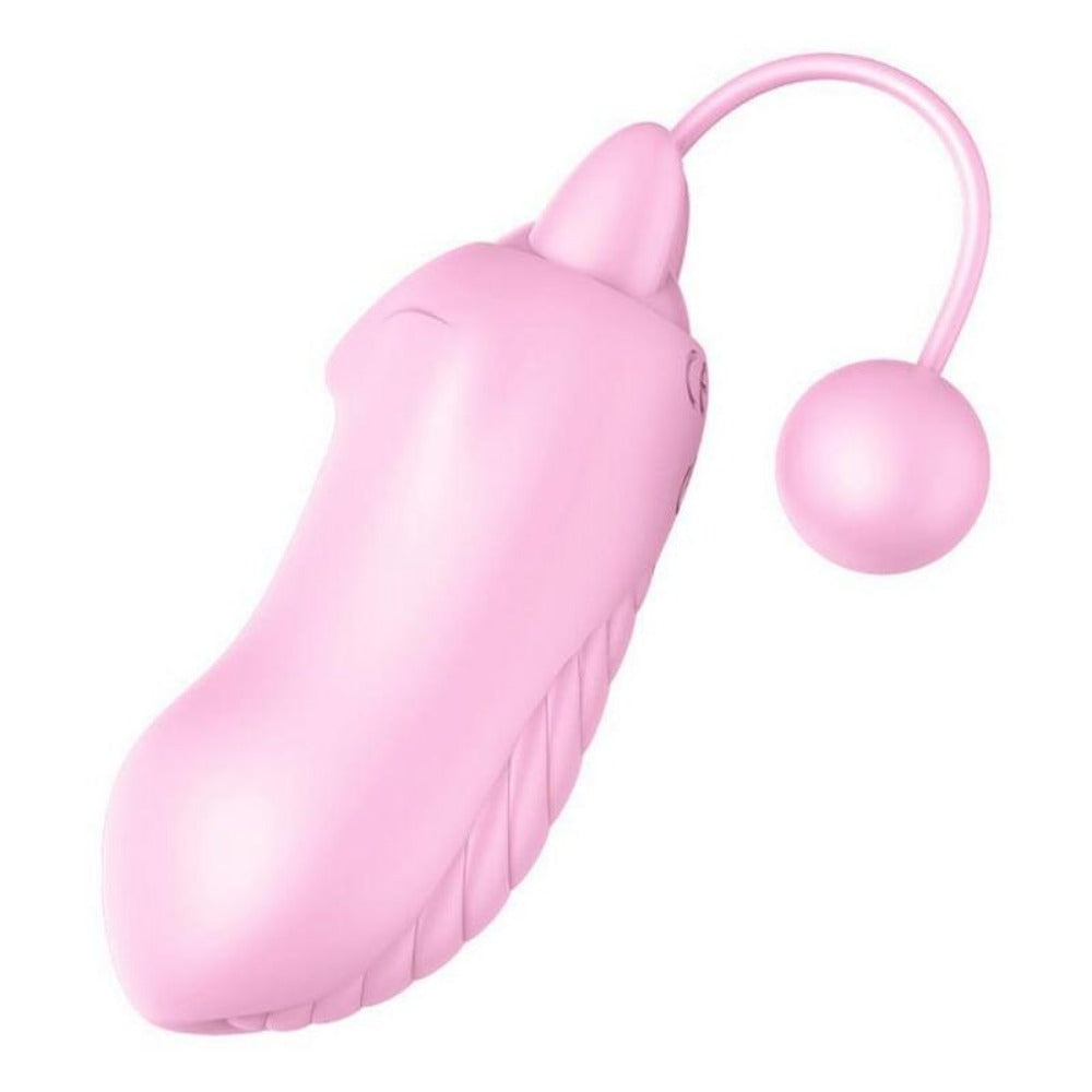 Displaying an image of the premium silicone material of Random Color Foxy Vibrating Kegel Balls for comfort and hygiene.