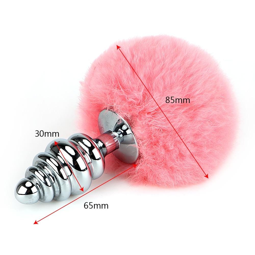 Easy to clean Colorful Ribbed Bunny Tail 5.7 Inches Long Backdoor Fun Accessory