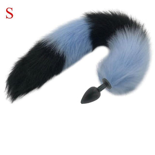 What you see is an image of Mythical Blue Wolf Tail Plug with a flared bottom for secure fit and smooth surface for easy insertion.